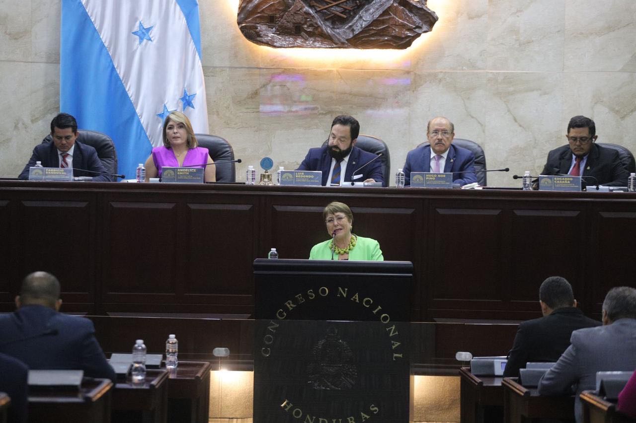 Ex presidenta de Chile Michelle Bachelet visita el Congreso Nacional de Honduras